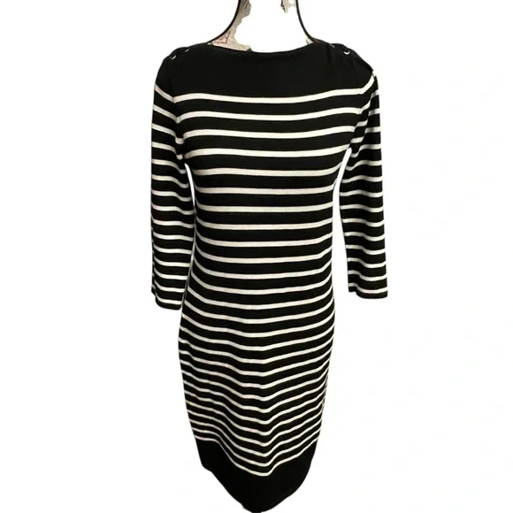Ralph Lauren Black and White Striped Dress - Picture 1 of 7